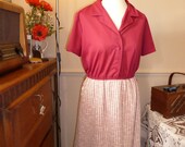 Burgundy Shirt Dress -  L