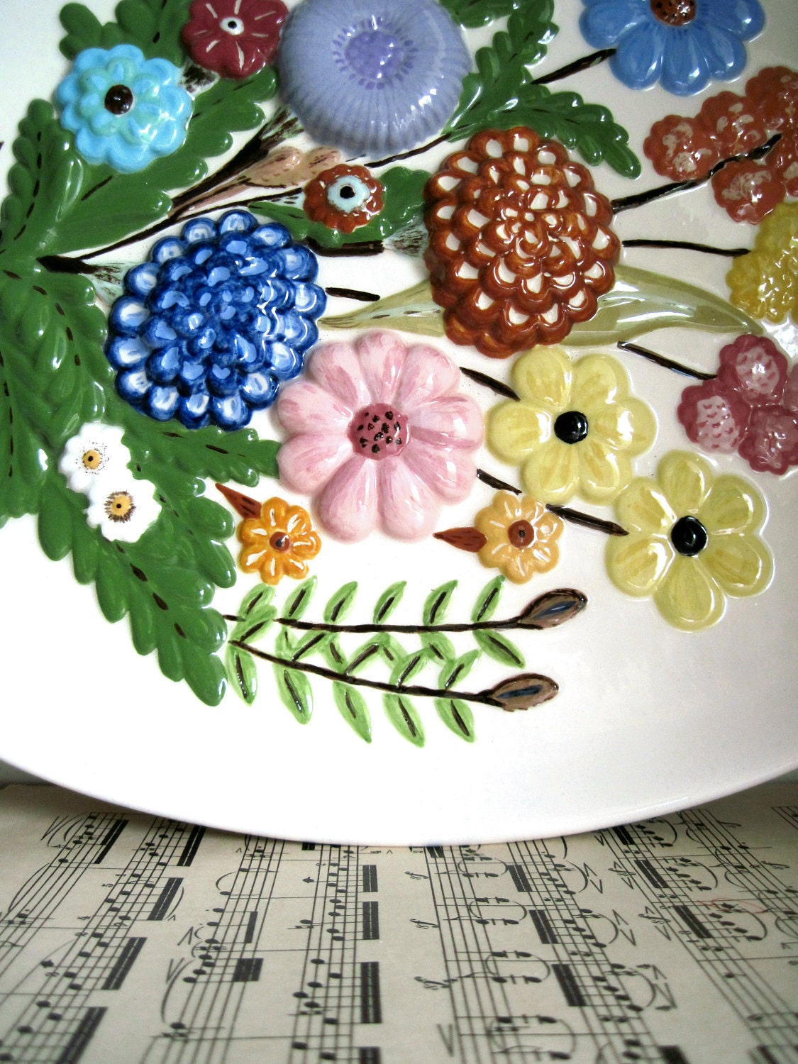 Retro Ceramic Handpainted Platter