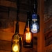 Recycled Glass Wine Bottle Pendant Lamp with Edison Lightbulb