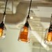 Recycled glass bottle hanging gin lamp pendant with Edison Lightbulb