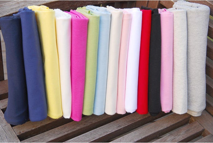 Cotton Jersey Knit with Silket Finish in 15 Solid Colors 1 Yard L0731MA