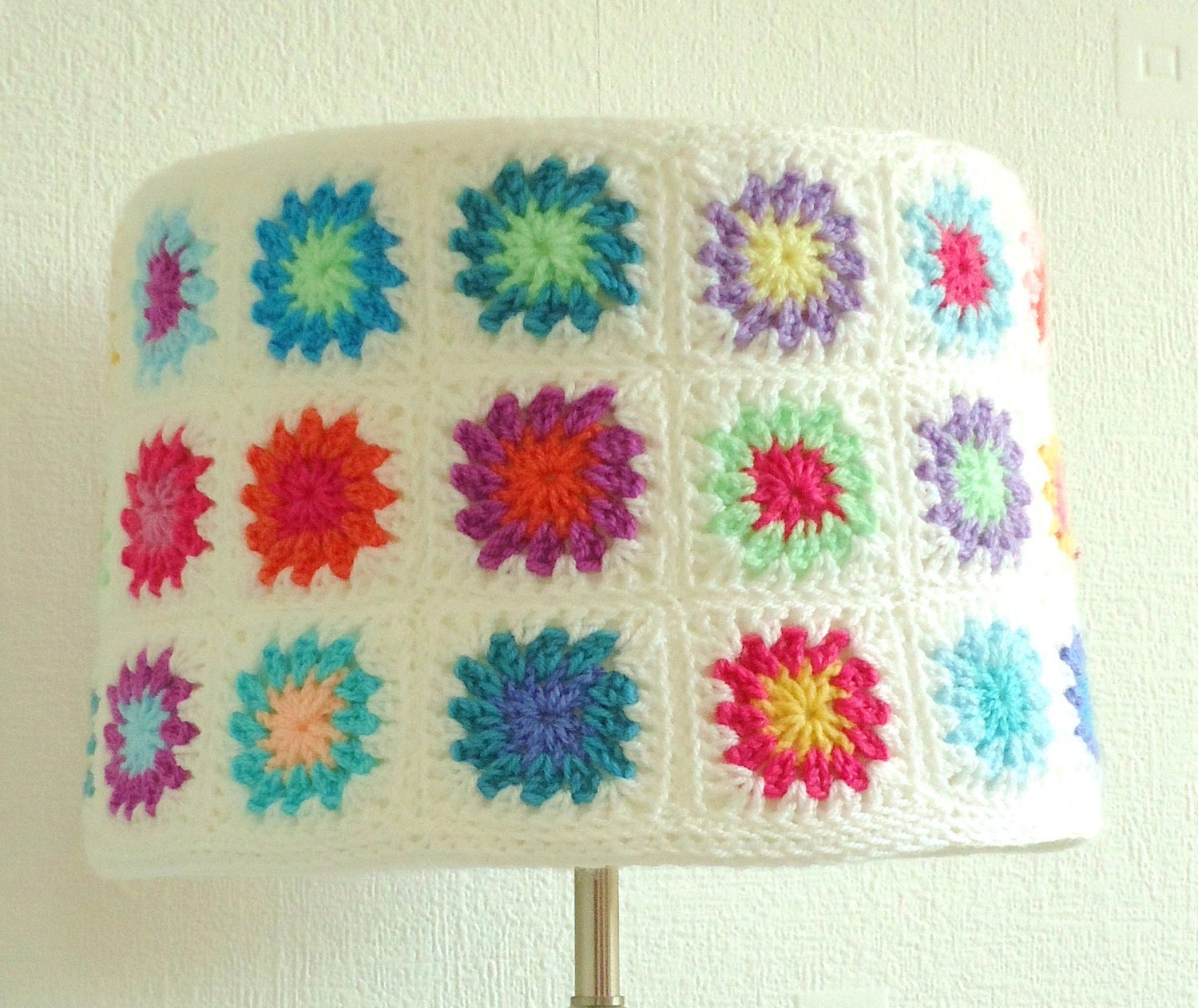 SALE Granny square lampshade cover...