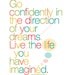 Go confidently in the direction of your dreams - Inspirational Print - 8x10