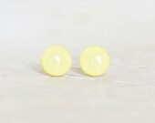 BUTTER CREAM - Yellow Stud Earrings - Small Post Earrings in Light Butter Color - Sweet Butter Earrings by Ear Sugar