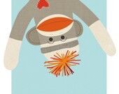 CbyC Original Illustration "hello there"  Sock Monkey  -  Limited Edition Print