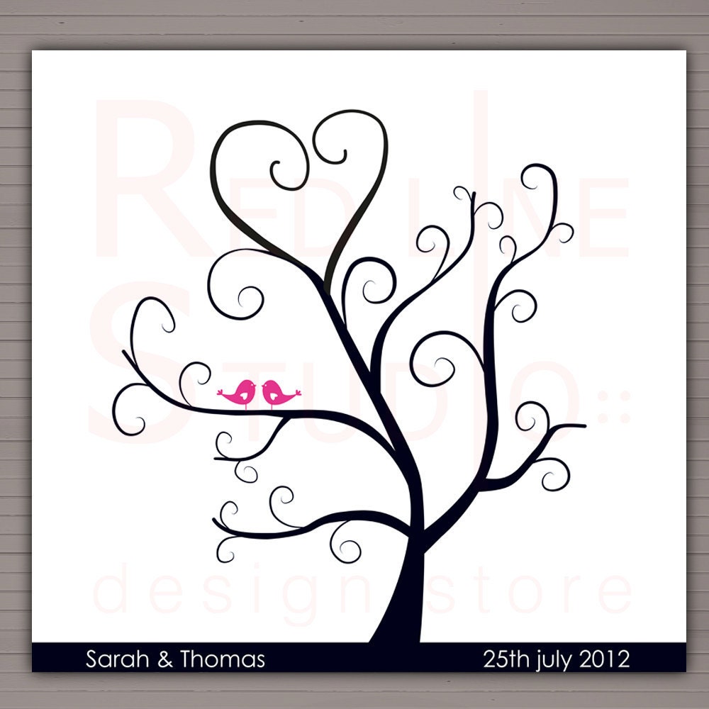 Printable Fingerprints Tree. Alternative wedding guest book, DIY
