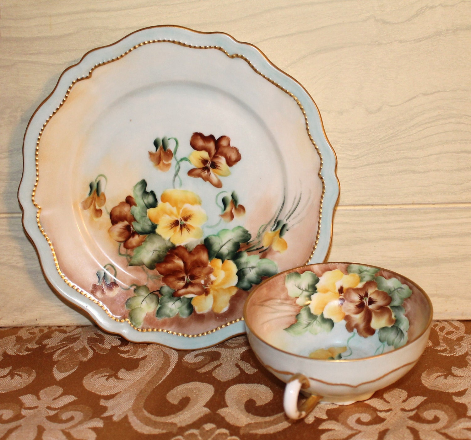 Vintage O & E.G. Royal Austria Handpainted Porcelain Teacup and Plate - Collectibles - Home Decor - Housewares