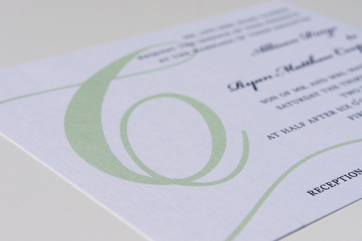 Classic Monogram & Initials Traditional Typography Wedding Invitations "Classic Love" -- SAMPLE