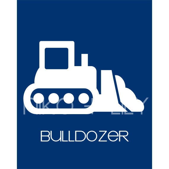 Construction Site Set of Four 5x7 Truck Prints - Nursery Decor, Room Decor, Boys Room, Nursery Art, Children's Wall Art, Playroom Decor