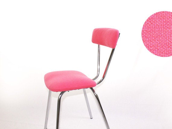 SOLD - 4 dining chairs - pink / orange / yellow / red - steel base