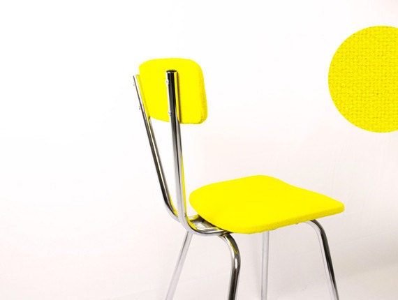 SOLD - 4 dining chairs - pink / orange / yellow / red - steel base