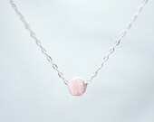 Silver circle dot necklace - tiny bead on sterling silver chain - minimal dainty jewelry