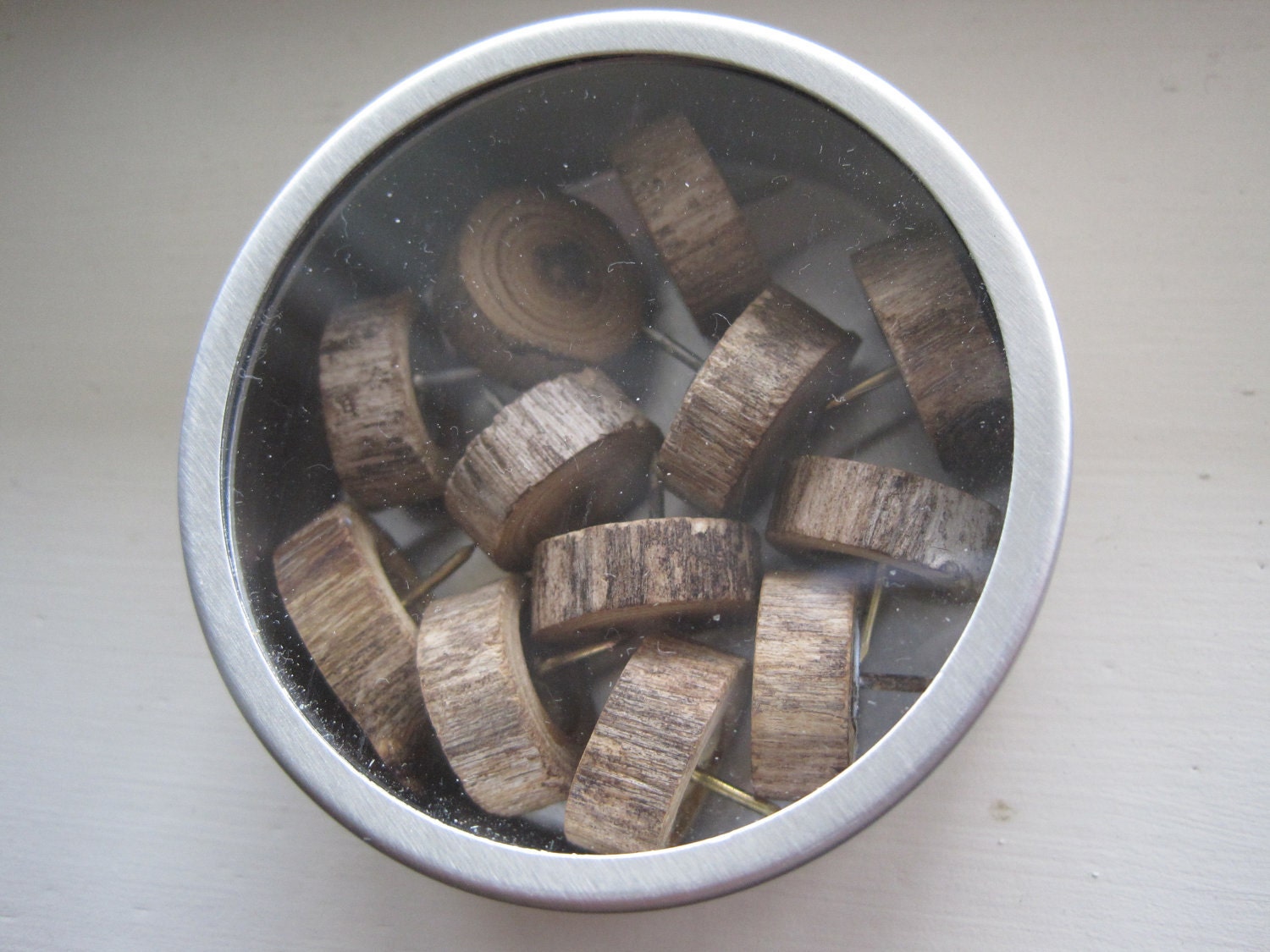 Rustic Wood push pins. Perfect for Bulletin Boards - Set of 12