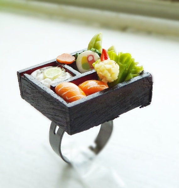 Bento Box Ring Miniature Food Jewelry