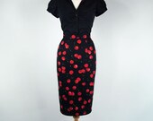 Made To Measure Black Cherry High Waist Pencil Skirt