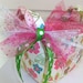 Pretty Flower and Pink Gingham Fabric Basket/Organizer Bin