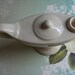 SALE-Super Neat Vintage, Cream Colored Ceramic Genie, Aladdin Lamp Candle Stick Holder, Incense burner