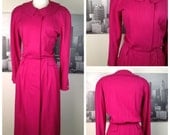Vintage suit dress by Albert Nipon Executive Dress- Magenta