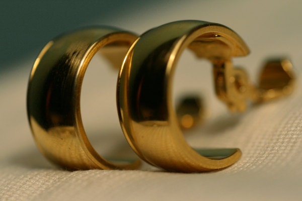 Monet Goldtone Clip On Earrings