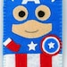 Hero collection Handmade Captain America iphone, iphone 4S felt cell phone case (FREE SHIPPING)