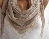 Milky Brown Elegance Scarf  Shawl- DIDUCI