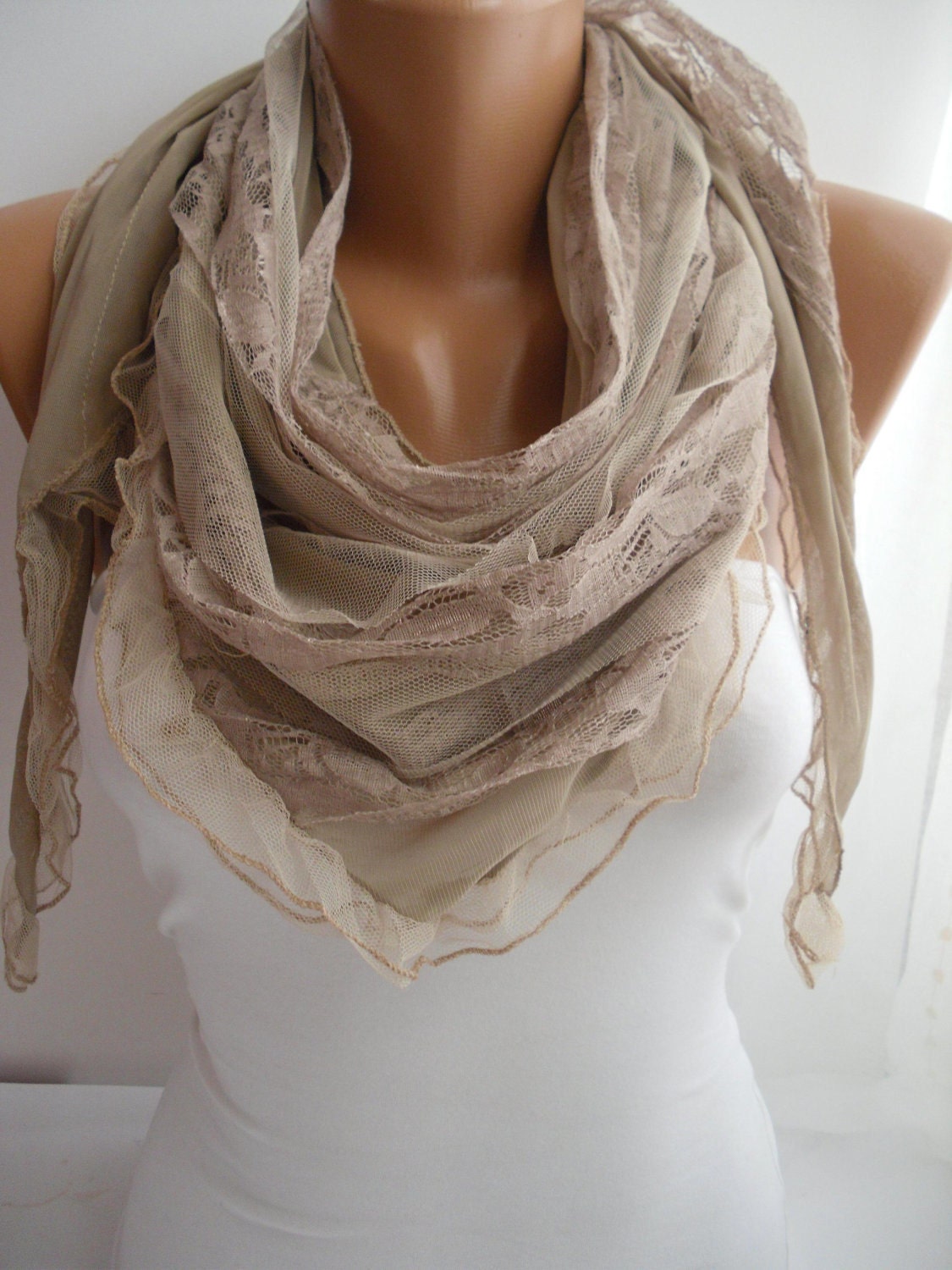 Milky Brown Elegance Scarf Shawl- DIDUCI