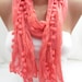 Hot Pink Pompom Shawl/Scarf - Headband Necklace