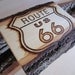 Route 66 sign - classic road sign artwork - rustic road trip  - Automotive Americana- Cars