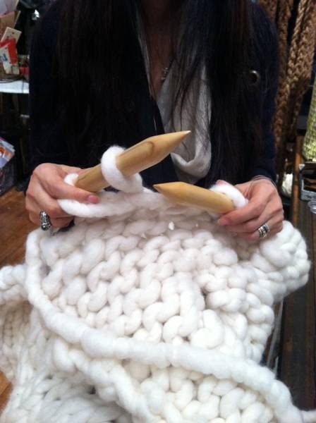 Giant knitting needles: Size 50 (25 mm) circular 40'' long, birchwood