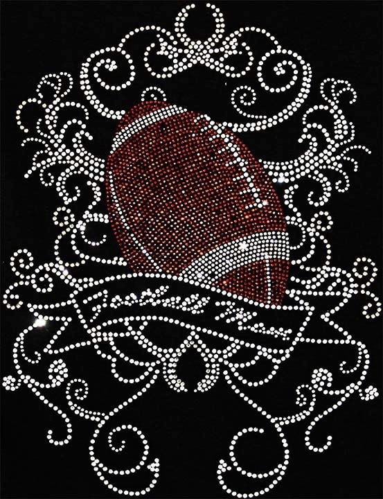FootBall Mom Scroll Bling Design