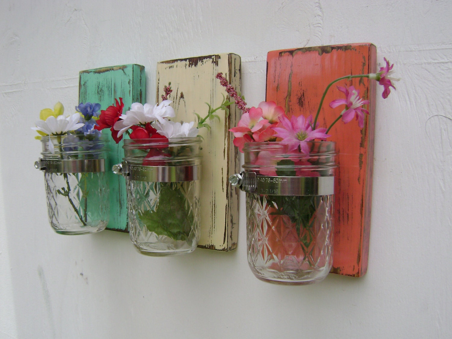 wall sconce shabby chic rustic wooden vases by UncleJohnsCabin