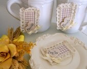 Set of 3 Rustic chic Signs - Country chic ornament - Unique gifts - Shabby chic - Romantic Home decor - Home & Living