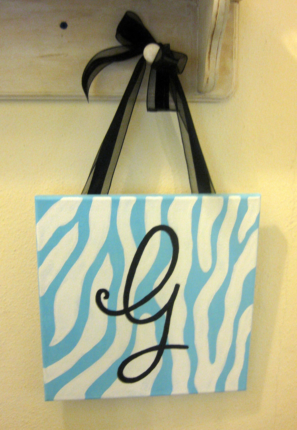 Zebra Print Letter "G" Painting