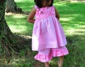 girls knot dress with matching ruffled shorts