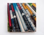 Limited Edition Fine Art Photo Transfer on 14"x14" Wood Panel - 'Jump Poles 2' by Patrick Lajoie