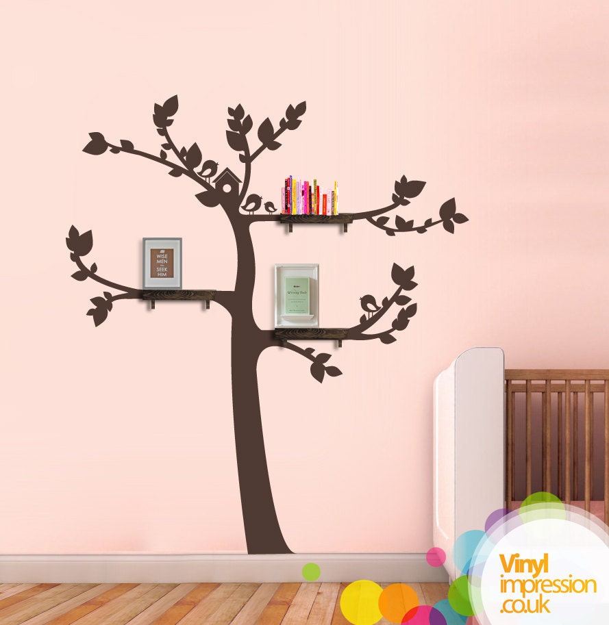 Tree with Shelves Vinyl Wall Sticker
