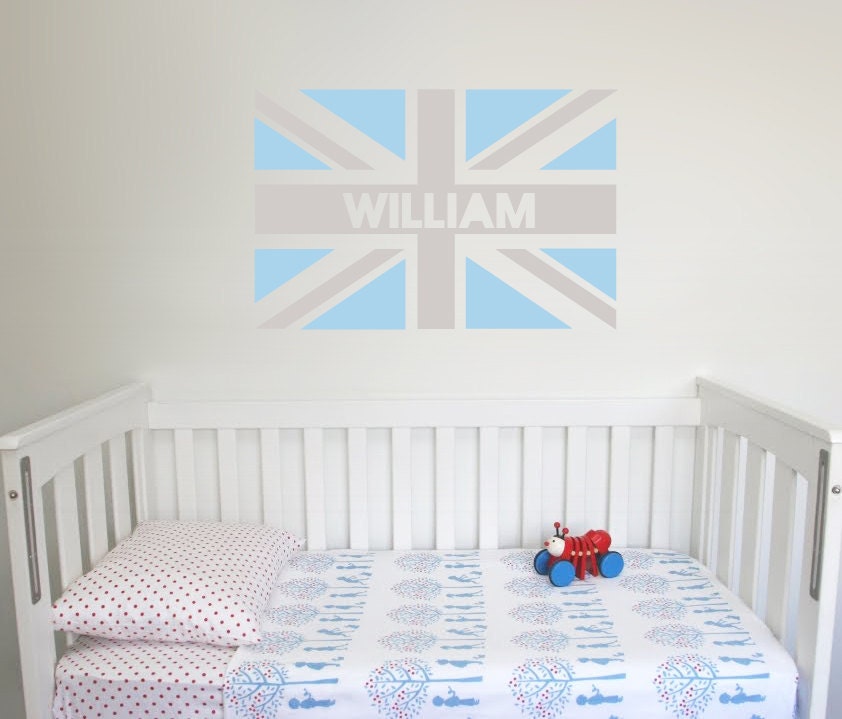 Wall Sticker Union Jack with Name decal Jubilee