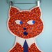 Vintage Red Calico Cat Pillow Craft