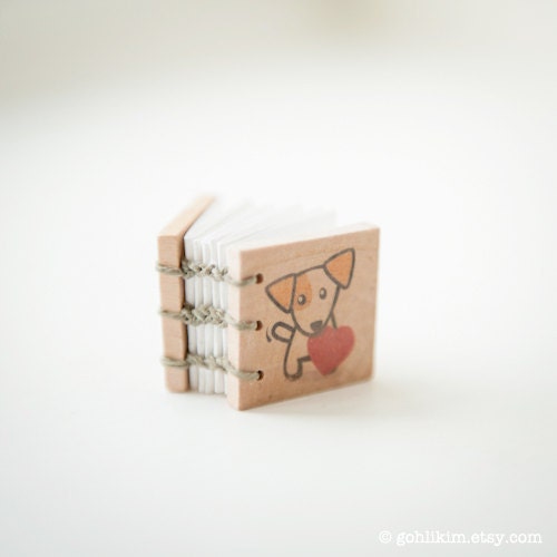 Super Miniature Handmade Artists Book - JRT Dog