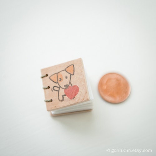 Super Miniature Handmade Artists Book - JRT Dog