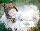 Mongolian Faux Fur in Ivory Grey - Photography Prop - Newborn/baby photography prop - Long length - Ready to ship