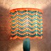 Lampshade Peach Teal Chevron Crochet Zig Zag Nursery  Lighting Housewares Unique Home Decor