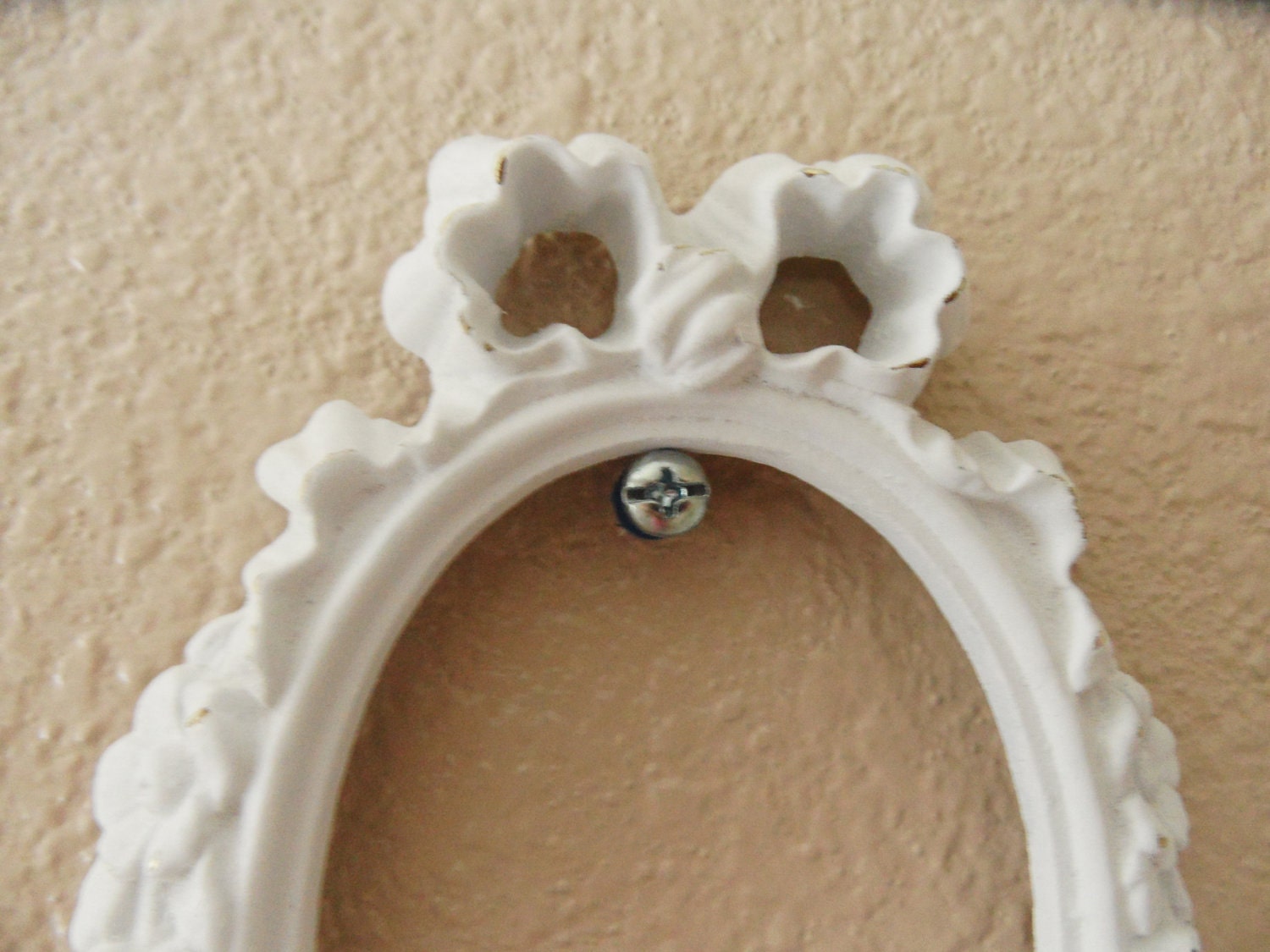 Adorable Vintage Shabby Chic Iron Ornate Wall Sconce With Bow and Roses
