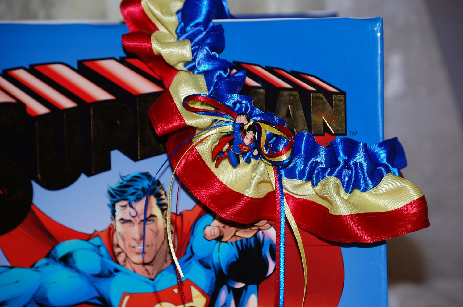Custom Comic Themed Wedding Garter (Great for Geek weddings or conventions)