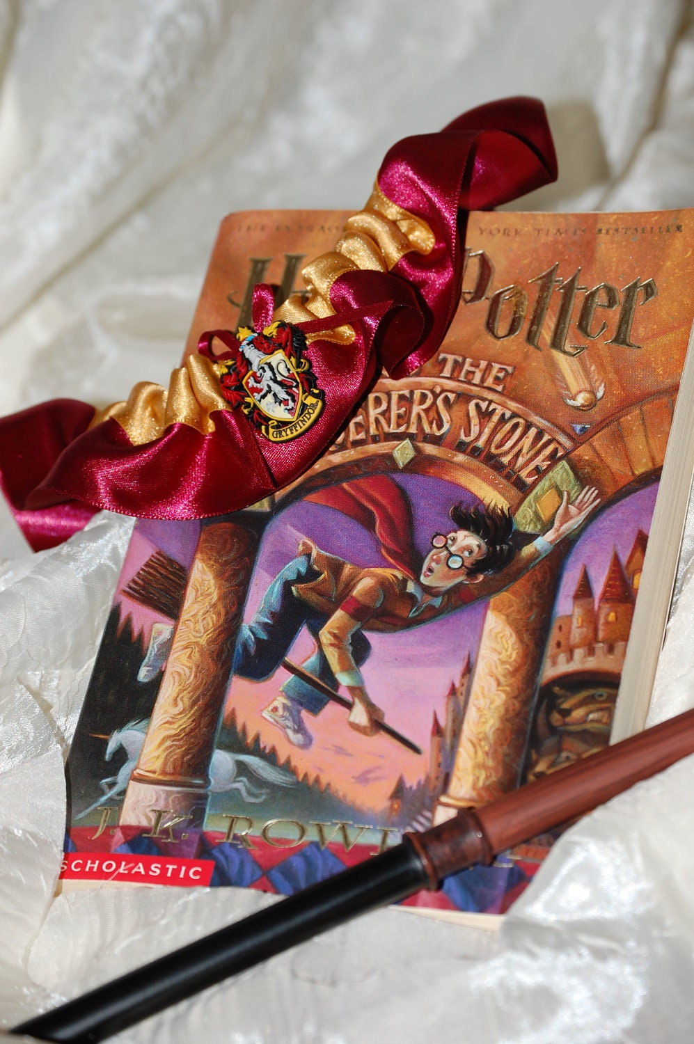 Custom Gryffindor House Harry Potter Themed Wedding Garter