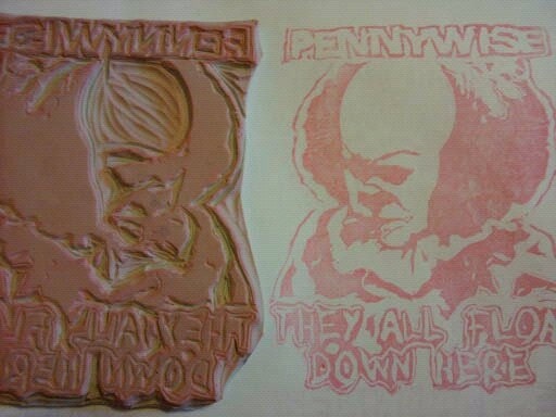 Pennywise 'IT' Hand Carved Rubber Stamp