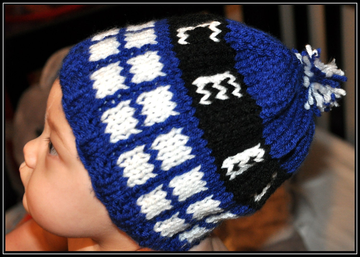 Knit Doctor Who Tardis Inspired Hat -- Newborn, Infant, Toddler -- Baby Clothing -- Sci-Fi Geek -- Handmade, Unisex, Washable
