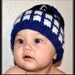 Knit Doctor Who Tardis Inspired Hat -- Newborn, Infant, Toddler -- Baby Clothing -- Sci-Fi Geek -- Handmade, Unisex, Washable