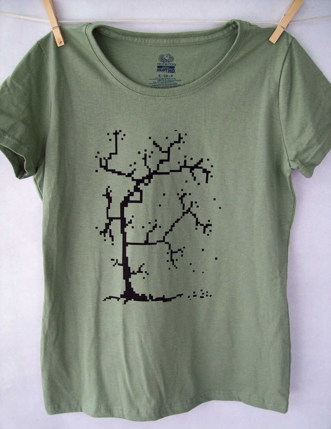 8 bit pixel Tree womens plus size T shirt