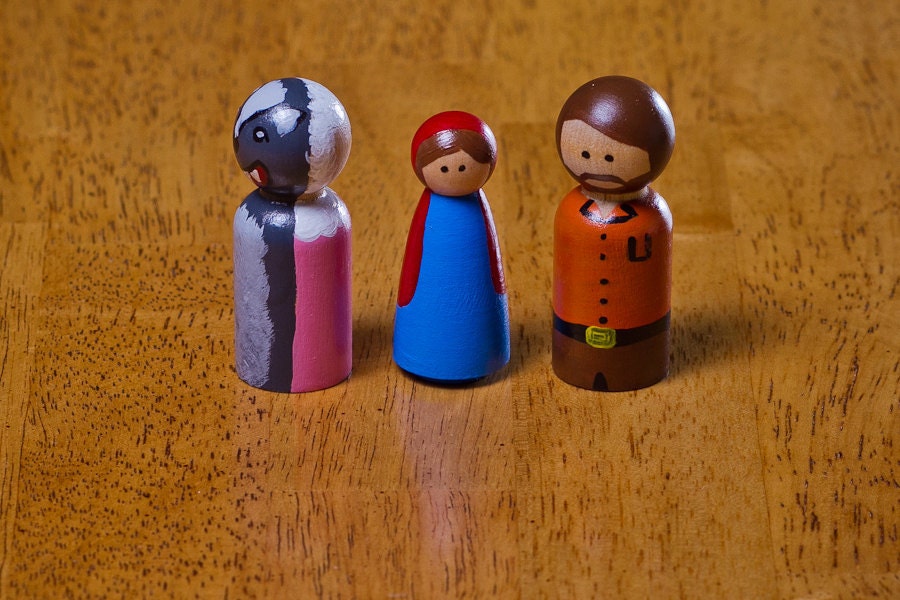 Little Red Riding Hood Wooden Peg Dolls